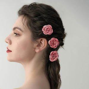 Miallo Exquisite Creative Handmade Fabric Rose Flower Hairpins (3 pcs/pack) Fashion Wedding Hair Accessories Jewelry for Brides HS-J6420&nbsp;