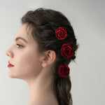 Load image into Gallery viewer, Miallo Exquisite Creative Handmade Fabric Rose Flower Hairpins (3 pcs/pack) Fashion Wedding Hair Accessories Jewelry for Brides HS-J6420&nbsp;
