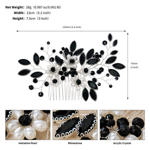 Miallo Exquisite Rhinestone Pearl Hair Comb Fashion Handmade Crystal Hair Accessories HS-J6869