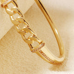 Load image into Gallery viewer, Miallo Simple Inlaid With Cubic Zircon Bangle Chain Pattern Fashion Accessories For Women BS-J5543G
