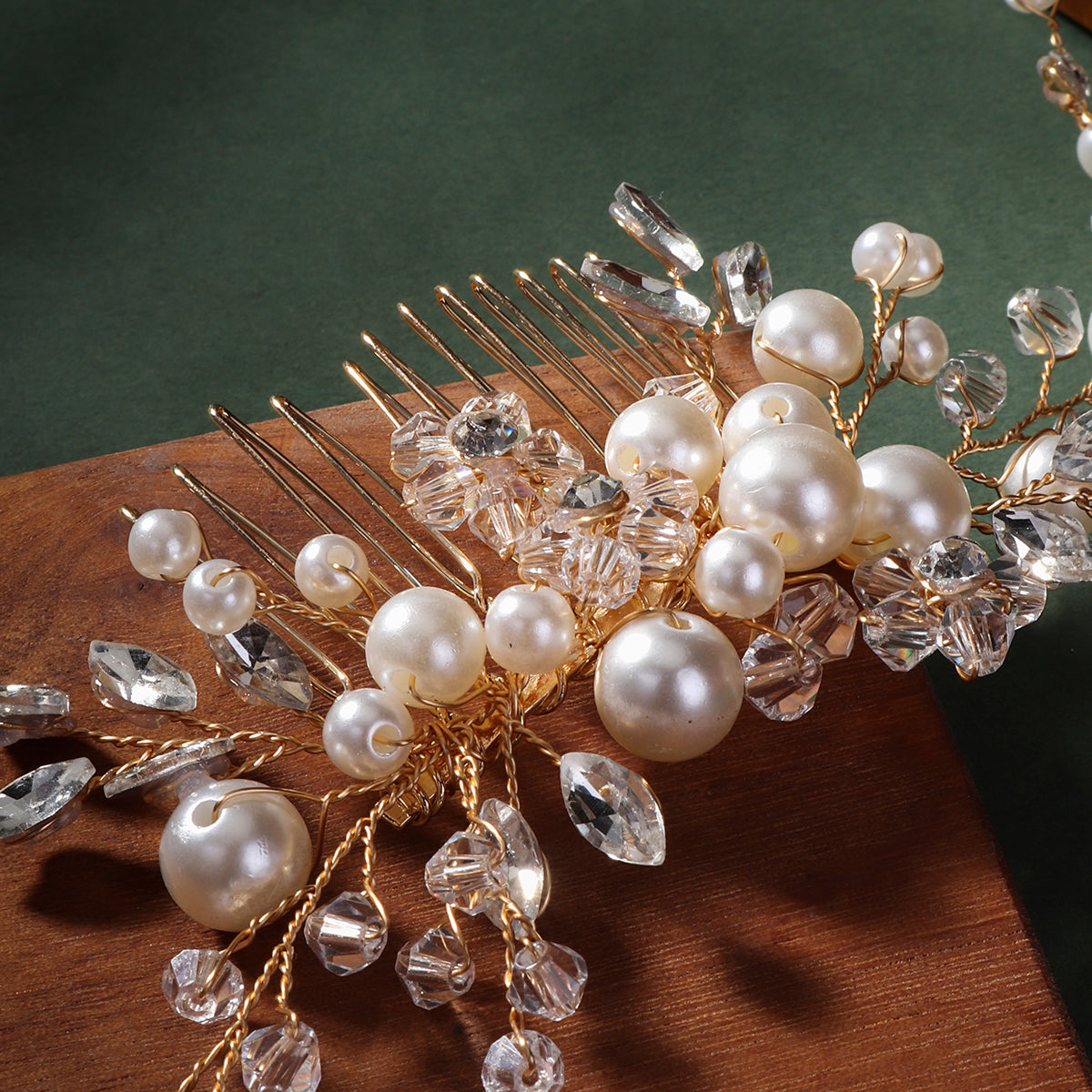Miallo Fashion Bridal Headpiece Handmade Crystal Pearls Hair Combs Clips Wedding Jewelry Hair Accessories Headpieces HS-J4999