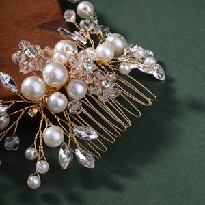 Miallo Fashion Bridal Headpiece Handmade Crystal Pearls Hair Combs Clips Wedding Jewelry Hair Accessories Headpieces HS-J4999