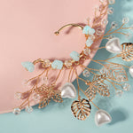Load image into Gallery viewer, Miallo Elf Fairy Ears Handmade Earrings Creative Heart Shape Pearl Hollowed Flower Leaf Handcraft Ear Accessories ERS-J4285G
