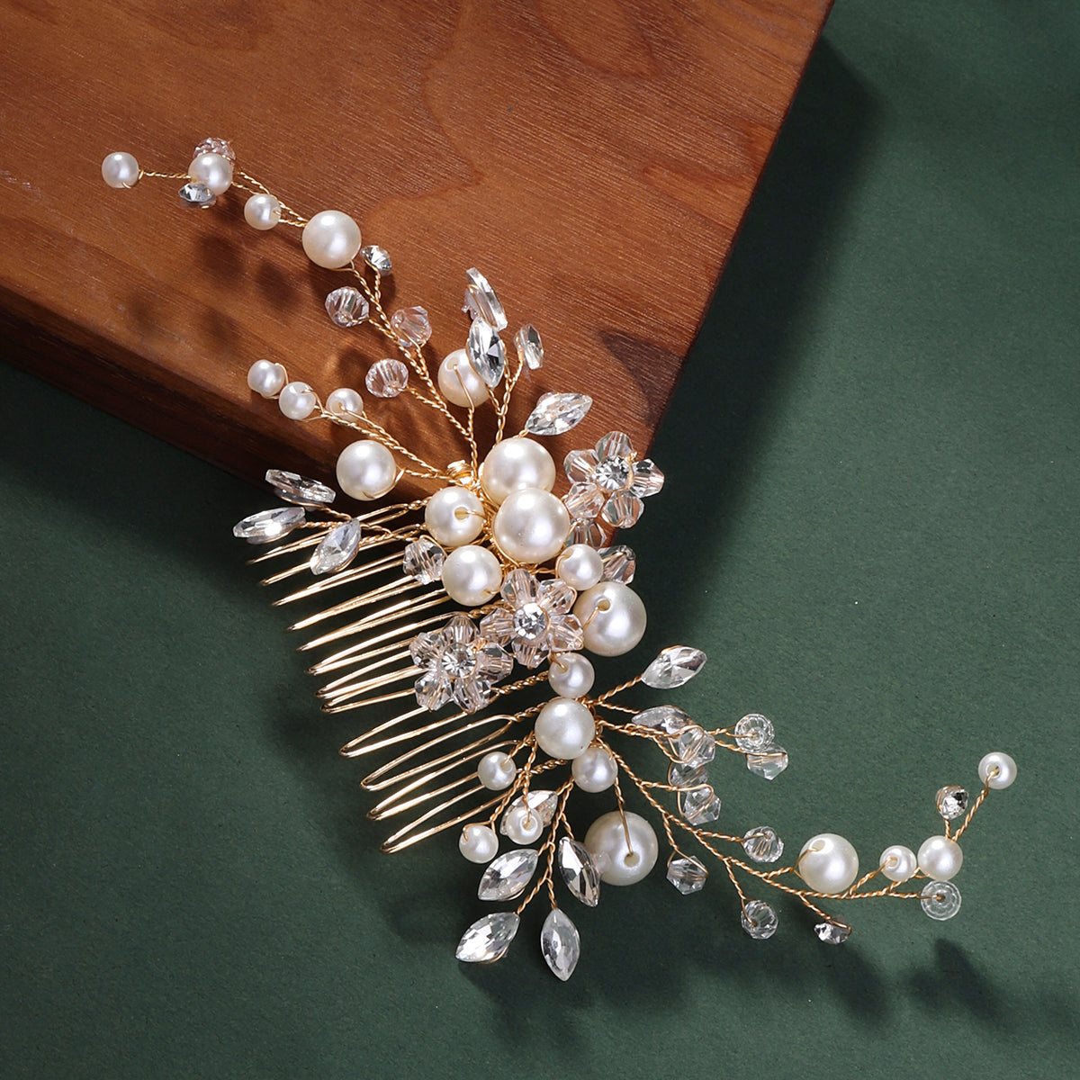 Miallo Fashion Bridal Headpiece Handmade Crystal Pearls Hair Combs Clips Wedding Jewelry Hair Accessories Headpieces HS-J4999