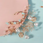 Load image into Gallery viewer, Miallo Elf Fairy Ears Handmade Earrings Creative Heart Shape Pearl Hollowed Flower Leaf Handcraft Ear Accessories ERS-J4285G
