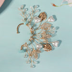 Load image into Gallery viewer, Miallo Elf Fairy Ears Handmade Earrings Creative Heart Shape Pearl Hollowed Flower Leaf Handcraft Ear Accessories ERS-J4285G
