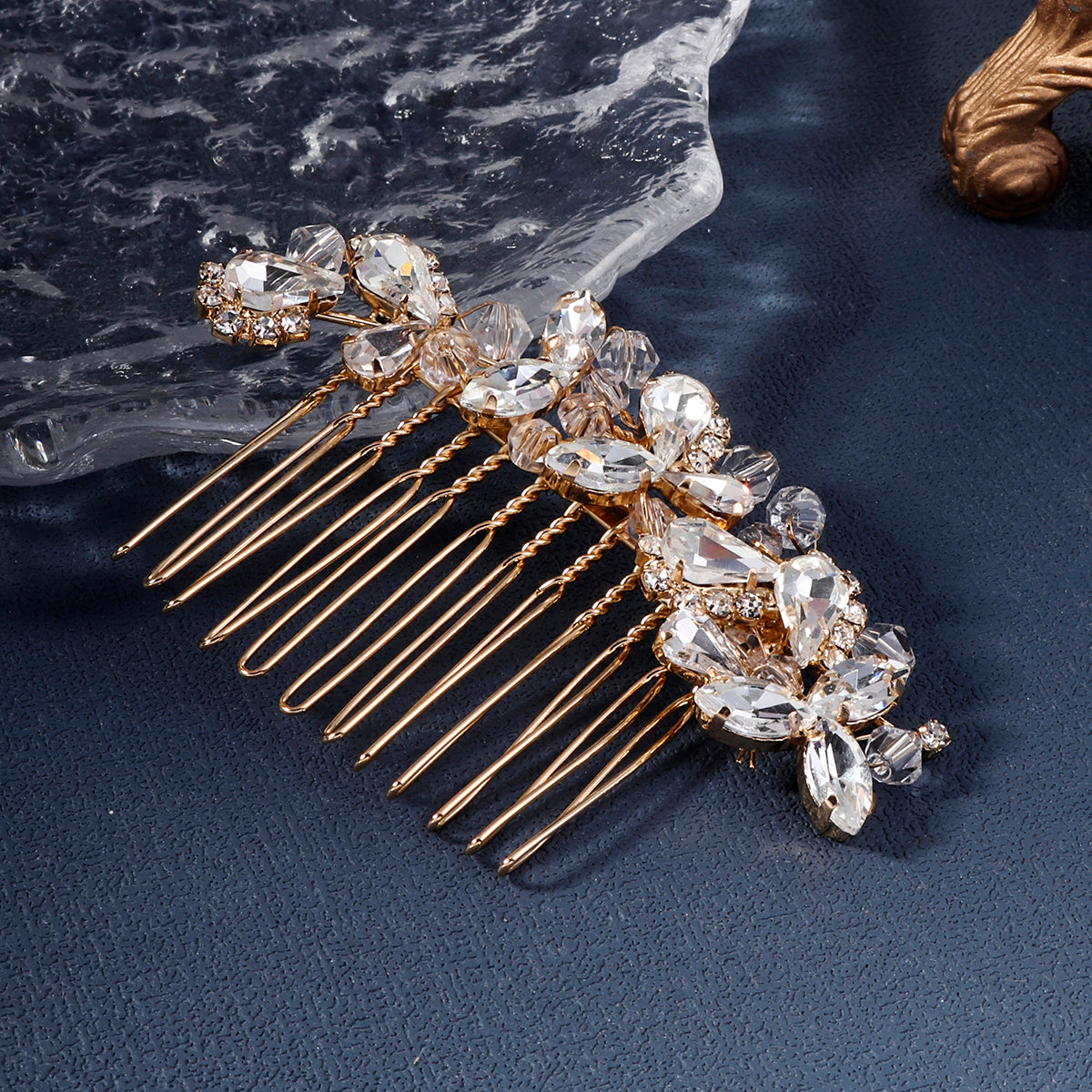 Miallo Exquisite Rhinestone Crystal Bead Flower Handmade Hair Comb Elegant Fashion Hair Accessories For Girls Birthday Gift HS-J5280