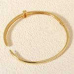 Load image into Gallery viewer, Miallo Simple Stylish Nail Pattern Bangle Copper Lnlaid With Zircon Daily Accessories BS-J5520G
