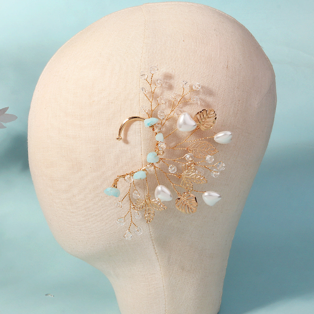 Miallo Elf Fairy Ears Handmade Earrings Creative Heart Shape Pearl Hollowed Flower Leaf Handcraft Ear Accessories ERS-J4285G
