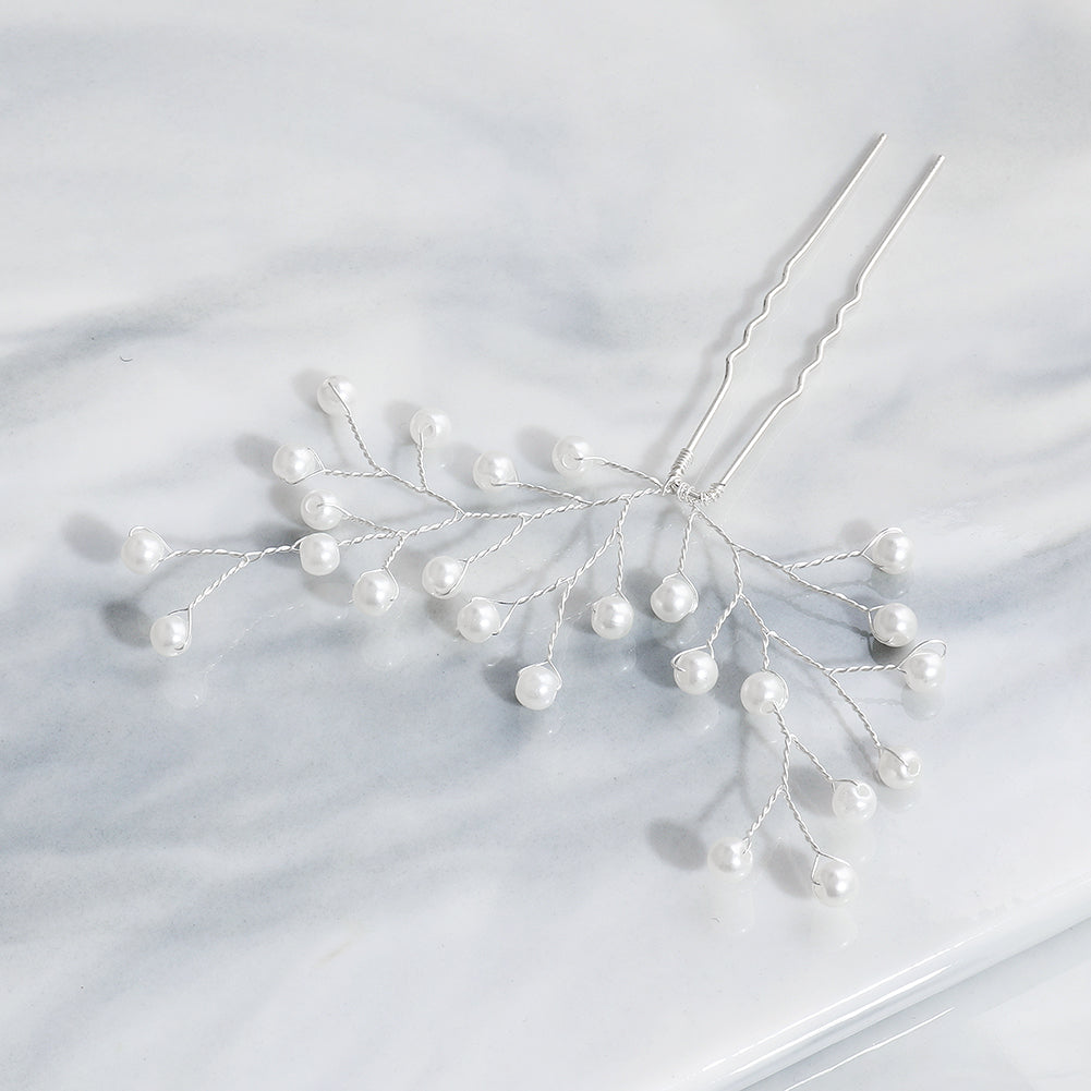 Miallo Popular Hand Made Pearl Branch Bride Hairpins (3 pcs/pack) Wedding Bridesmaid Headdress Birthday Gift Hairpins Set For Girls HS-J5920S