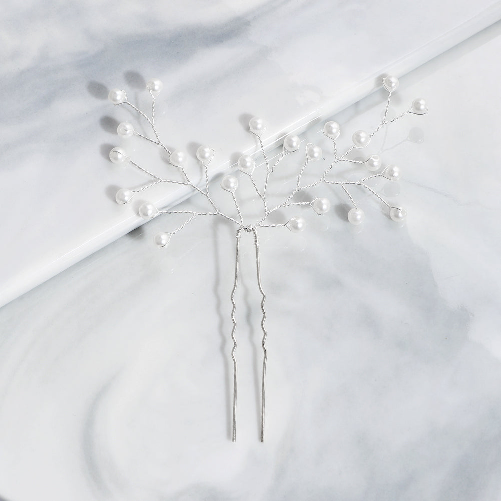 Miallo Popular Hand Made Pearl Branch Bride Hairpins (3 pcs/pack) Wedding Bridesmaid Headdress Birthday Gift Hairpins Set For Girls HS-J5920S