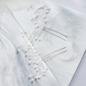 Miallo Popular Hand Made Pearl Branch Bride Hairpins (3 pcs/pack) Wedding Bridesmaid Headdress Birthday Gift Hairpins Set For Girls HS-J5920S