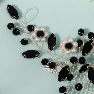 Miallo Hot Selling Bridal Crystal Pearl Flower Handmade Wedding Headpiece Hair Combs Metal Leave Hair Accessories HS-J6628