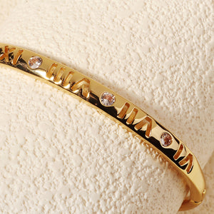 Miallo Vintage Hollowed-out Copper inlaid with Cubic Zircon Roman numerals Bangle Daily Accessories BS-J5529G