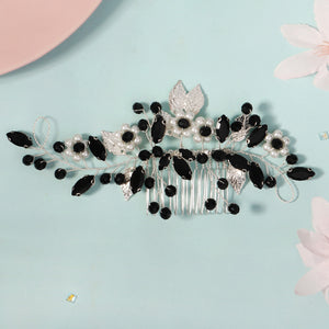 Miallo Hot Selling Bridal Crystal Pearl Flower Handmade Wedding Headpiece Hair Combs Metal Leave Hair Accessories HS-J6628