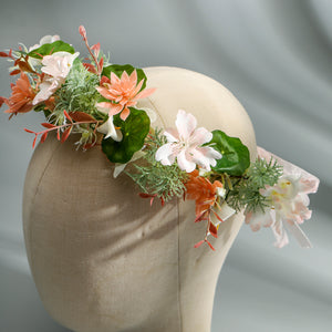 Miallo Women's Fabric Wedding Wreath Crown Headband Artificial Flower Wreath Girl Bridesmaid Birthday Party Dress Up Props HS-J7172