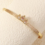 Load image into Gallery viewer, Miallo Creative Little Crown Style Bangle Copper Inlaid With Cubic Zircon Creative Accessories BS-J5515G

