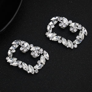 Miallo European American Bridal Accessories Fashion Rhinestone Shoe Buckle Square Metal Shoe Clips SC-J045