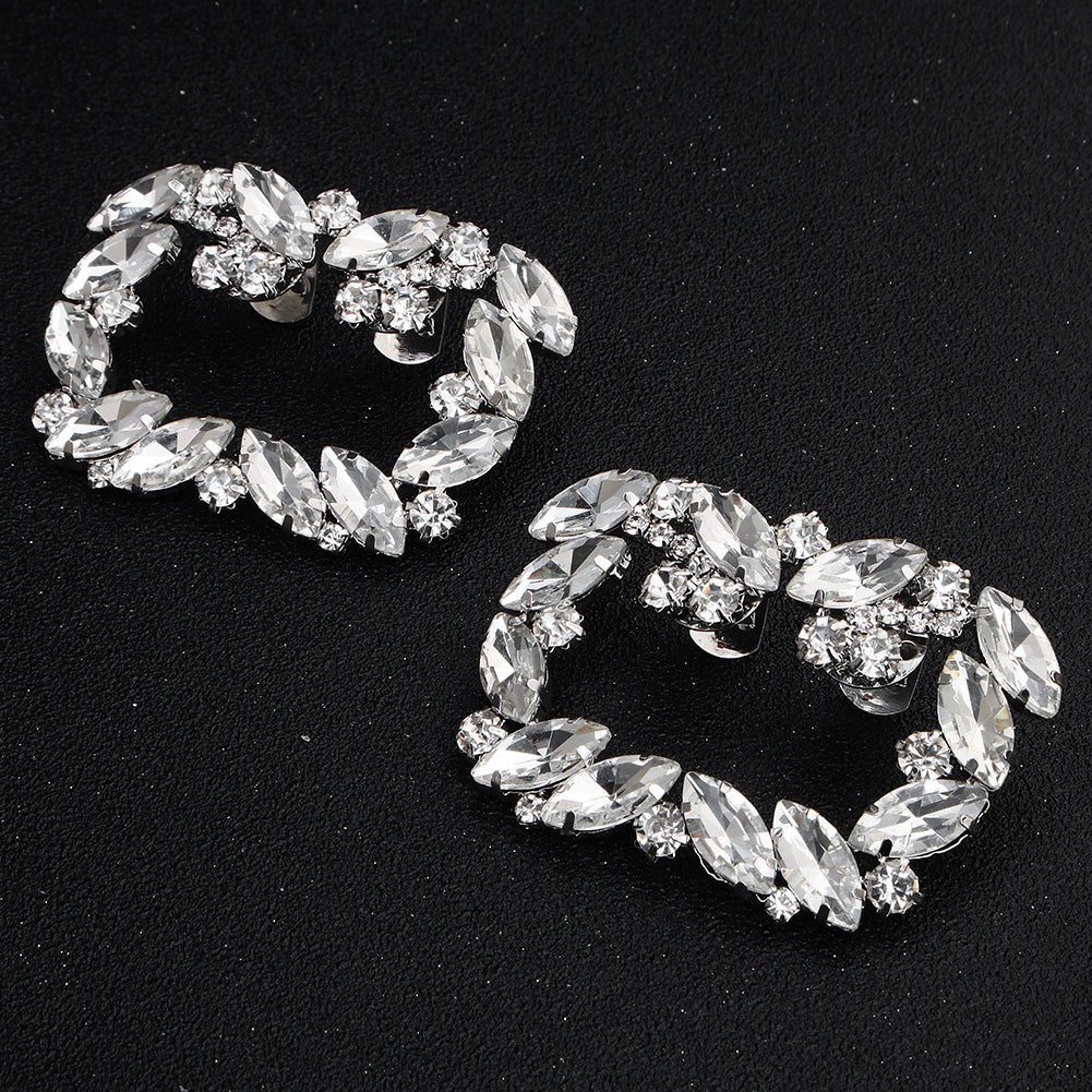 Miallo European American Bridal Accessories Fashion Rhinestone Shoe Buckle Square Metal Shoe Clips SC-J045