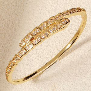 Miallo Unique Snake-Shaped Inlaid With Cubic Zircon Bangle Fashion Daily Accessories BS-J5537G