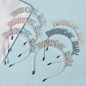 Miallo Simple Crystal Happy Birthday Party Girl Hair Accessories Birthday Dinner Luxury Headdress Decorative Headband TS-J3029