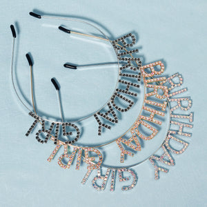 Miallo Simple Crystal Happy Birthday Party Girl Hair Accessories Birthday Dinner Luxury Headdress Decorative Headband TS-J3029