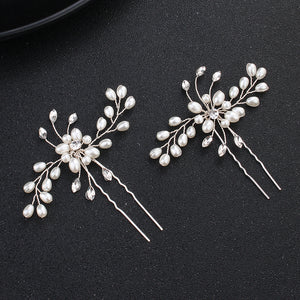 Miallo Simple Pearl Hair Pins (3 pcs/pack) Bridal Wedding Sets Party Hair Accessory Wedding Flower Rhinestone Hair Pins HS-J4475