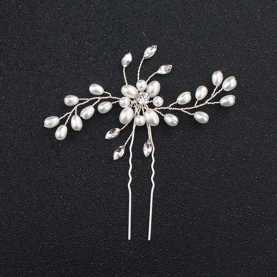 Miallo Simple Pearl Hair Pins (3 pcs/pack) Bridal Wedding Sets Party Hair Accessory Wedding Flower Rhinestone Hair Pins HS-J4475