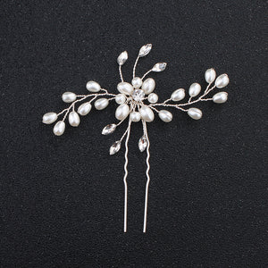 Miallo Simple Pearl Hair Pins (3 pcs/pack) Bridal Wedding Sets Party Hair Accessory Wedding Flower Rhinestone Hair Pins HS-J4475