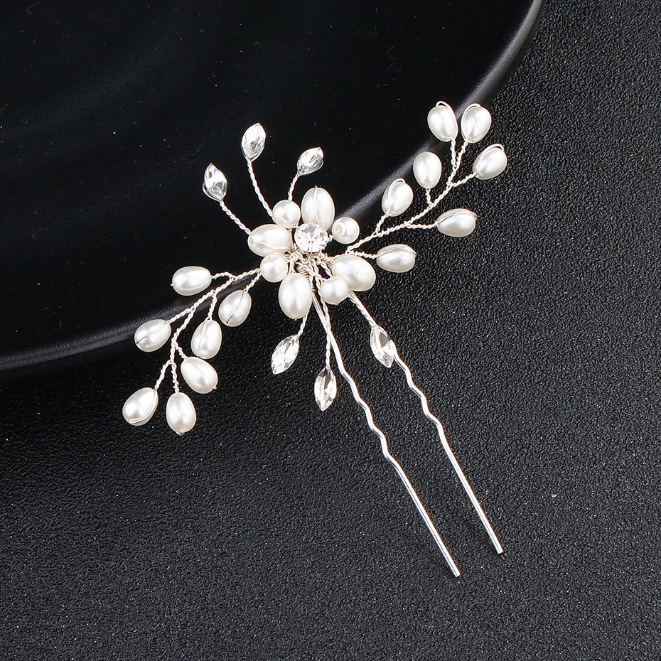 Miallo Simple Pearl Hair Pins (3 pcs/pack) Bridal Wedding Sets Party Hair Accessory Wedding Flower Rhinestone Hair Pins HS-J4475
