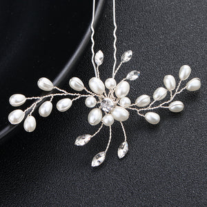 Miallo Simple Pearl Hair Pins (3 pcs/pack) Bridal Wedding Sets Party Hair Accessory Wedding Flower Rhinestone Hair Pins HS-J4475