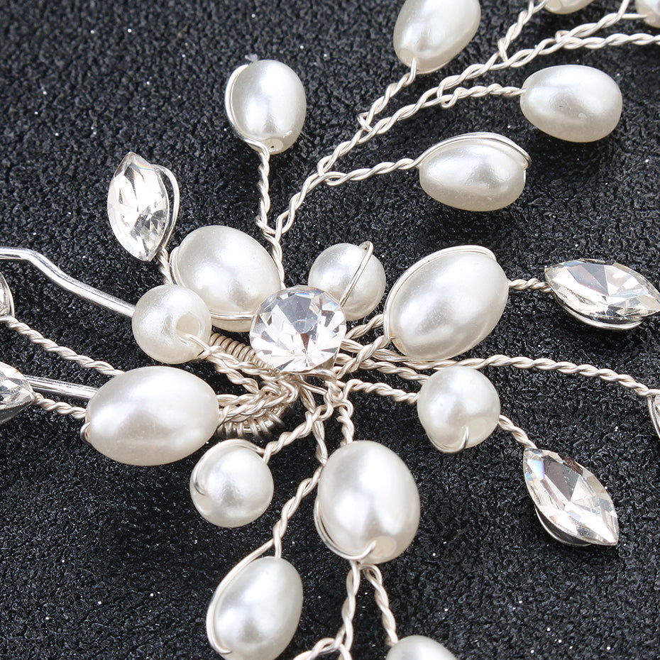 Miallo Simple Pearl Hair Pins (3 pcs/pack) Bridal Wedding Sets Party Hair Accessory Wedding Flower Rhinestone Hair Pins HS-J4475