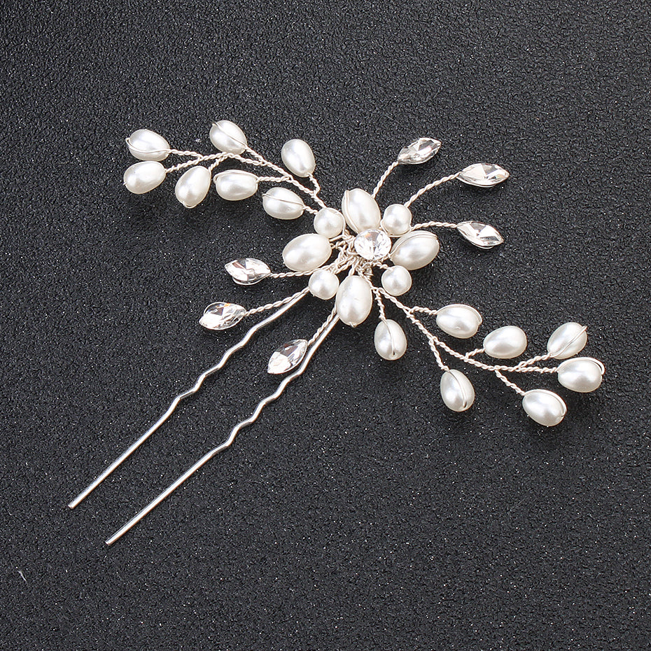 Miallo Simple Pearl Hair Pins (3 pcs/pack) Bridal Wedding Sets Party Hair Accessory Wedding Flower Rhinestone Hair Pins HS-J4475