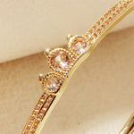 Load image into Gallery viewer, Miallo Creative Little Crown Style Bangle Copper Inlaid With Cubic Zircon Creative Accessories BS-J5515G
