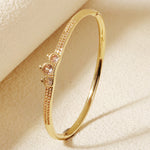 Load image into Gallery viewer, Miallo Creative Little Crown Style Bangle Copper Inlaid With Cubic Zircon Creative Accessories BS-J5515G
