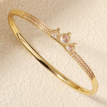 Load image into Gallery viewer, Miallo Creative Little Crown Style Bangle Copper Inlaid With Cubic Zircon Creative Accessories BS-J5515G
