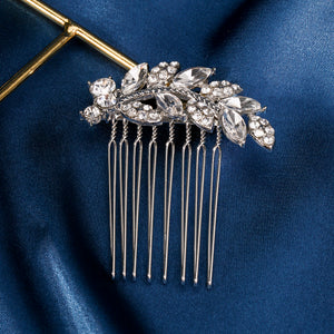 Miallo Exquisite Creative Rhinestone Leaf Hair Comb for Bride Wedding Hair Jewelry Shiny Hair Accessories for Women and Girl HS-J4375