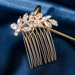 Load image into Gallery viewer, Miallo Exquisite Creative Rhinestone Leaf Hair Comb for Bride Wedding Hair Jewelry Shiny Hair Accessories for Women and Girl HS-J4375

