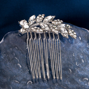 Miallo Exquisite Creative Rhinestone Leaf Hair Comb for Bride Wedding Hair Jewelry Shiny Hair Accessories for Women and Girl HS-J4375