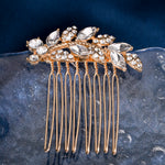 Load image into Gallery viewer, Miallo Exquisite Creative Rhinestone Leaf Hair Comb for Bride Wedding Hair Jewelry Shiny Hair Accessories for Women and Girl HS-J4375
