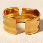 Load image into Gallery viewer, Miallo New Irregular Opening Bangles Fashion Simple Ladies Hand Jewelry 18K Real Gold Plating Stainless Steel Bangles BS-J5557G
