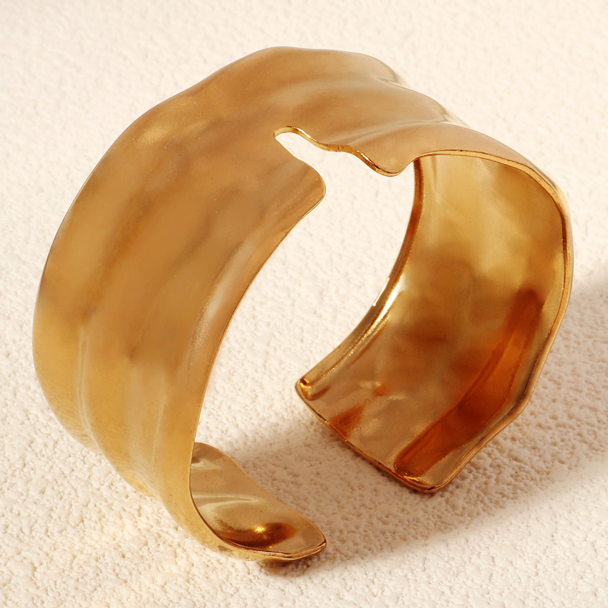 Miallo New Irregular Opening Bangles Fashion Simple Ladies Hand Jewelry 18K Real Gold Plating Stainless Steel Bangles BS-J5557G