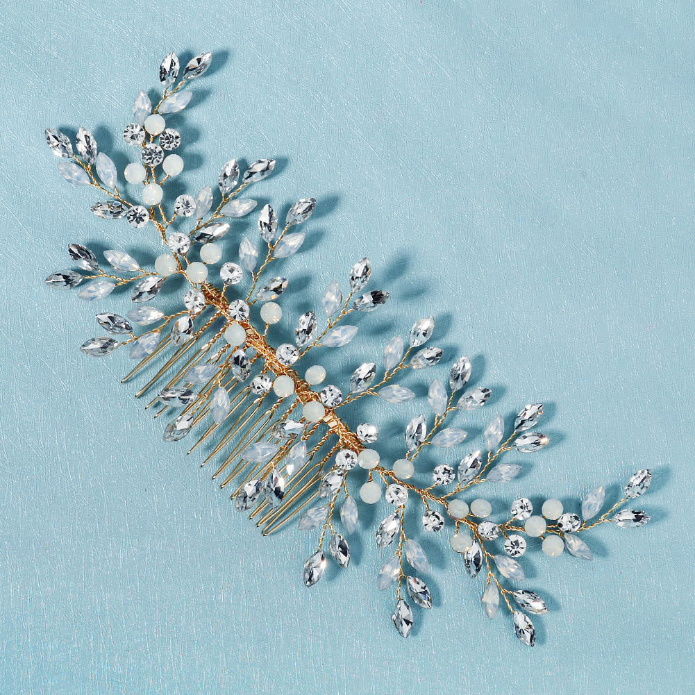 Miallo High Quality Bridal Wedding Handmade Headpieces Fashion Shiny Jelly Stone Hair Comb Simple Women Party Hair Jewelry HS-J6161