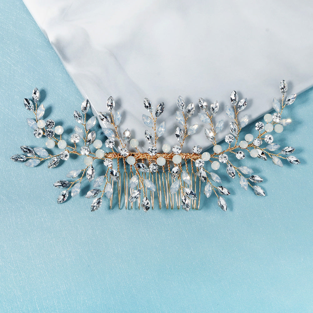 Miallo High Quality Bridal Wedding Handmade Headpieces Fashion Shiny Jelly Stone Hair Comb Simple Women Party Hair Jewelry HS-J6161