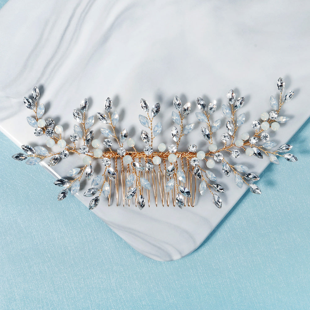 Miallo High Quality Bridal Wedding Handmade Headpieces Fashion Shiny Jelly Stone Hair Comb Simple Women Party Hair Jewelry HS-J6161