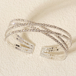 Miallo New Fashion Multi-Layer Cross-Wrapped Bracelet Claw Chain Rhinestone Open Cuff Wedding Bride Accessories BS-J5578