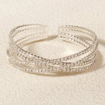 Load image into Gallery viewer, Miallo New Fashion Multi-Layer Cross-Wrapped Bracelet Claw Chain Rhinestone Open Cuff Wedding Bride Accessories BS-J5578
