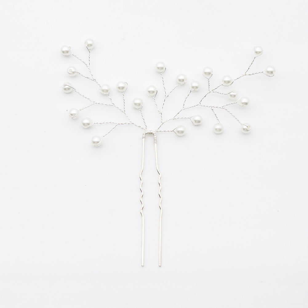 Miallo Popular Hand Made Pearl Branch Bride Hairpins (3 pcs/pack) Wedding Bridesmaid Headdress Birthday Gift Hairpins Set For Girls HS-J5920S
