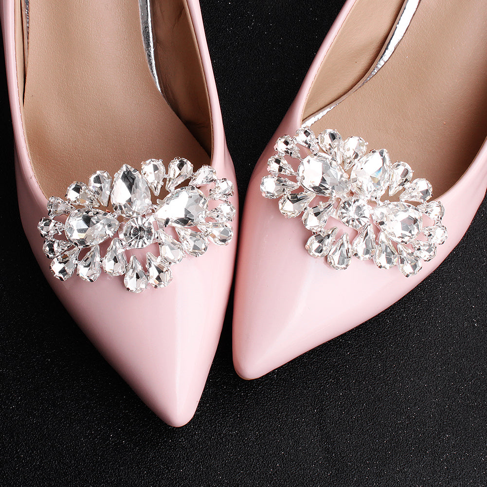 Miallo Shiny Rhinestone Shoe Accessories Stylish Women High Heel Shoe Buckles Metal Decorative Shoe Clips SC-J054