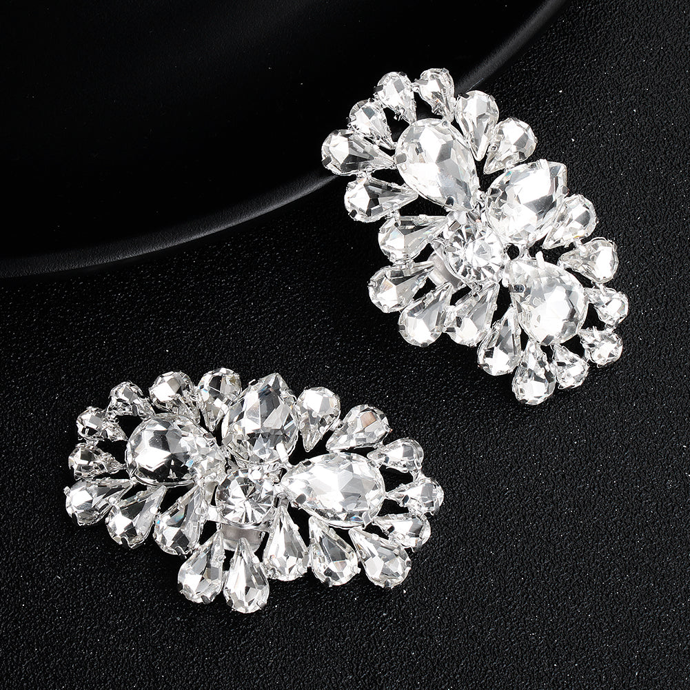 Miallo Shiny Rhinestone Shoe Accessories Stylish Women High Heel Shoe Buckles Metal Decorative Shoe Clips SC-J054